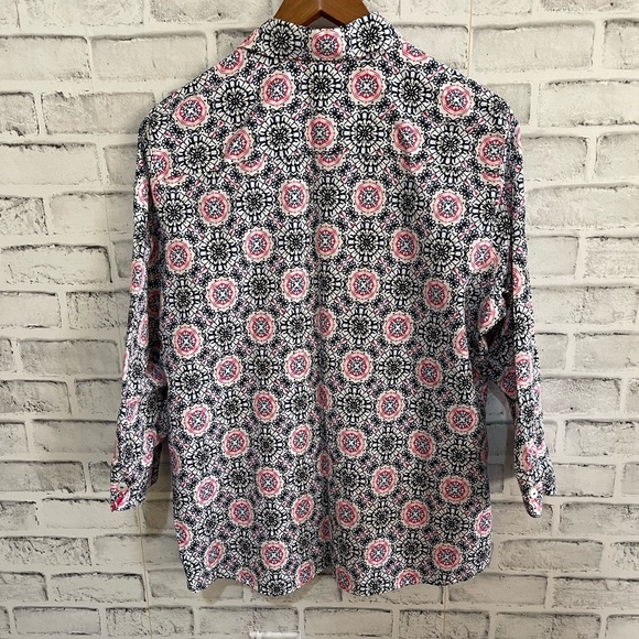 Women’s Foxcroft wrinkle free shaped multicolored collar button down 14 - Picture 2 of 4